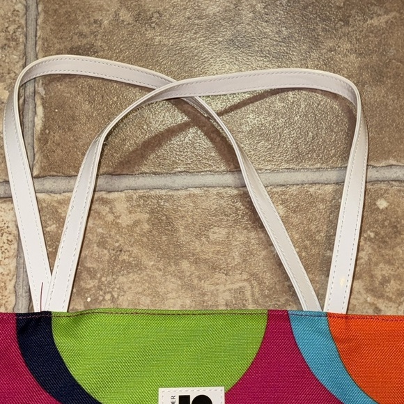 Estee Lauder Lisa Perry Tote Beach Bag Bright Multicolor 14”x16” Skincare/Makeup - Picture 3 of 12